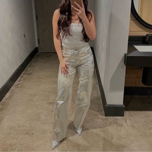 Zara silver/metallic pants